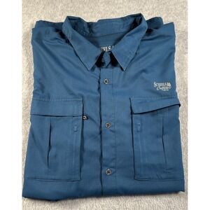 Men's Scheels Outfitters Vented Poly Fishing Shirt Sz 2XL Dark Teal Color